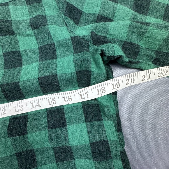 Sundance Plaid Shirt Women's Medium Green Black Button Up Lace Embroidered Top - Picture 6 of 7